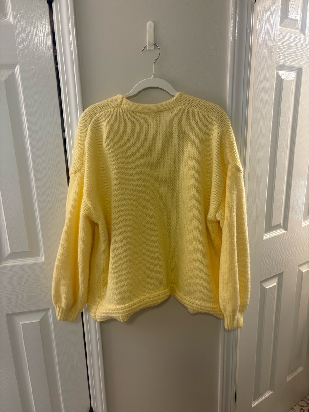 Soft Open-Front Yellow Women's Cardigan Sweater - Picture 2 of 2